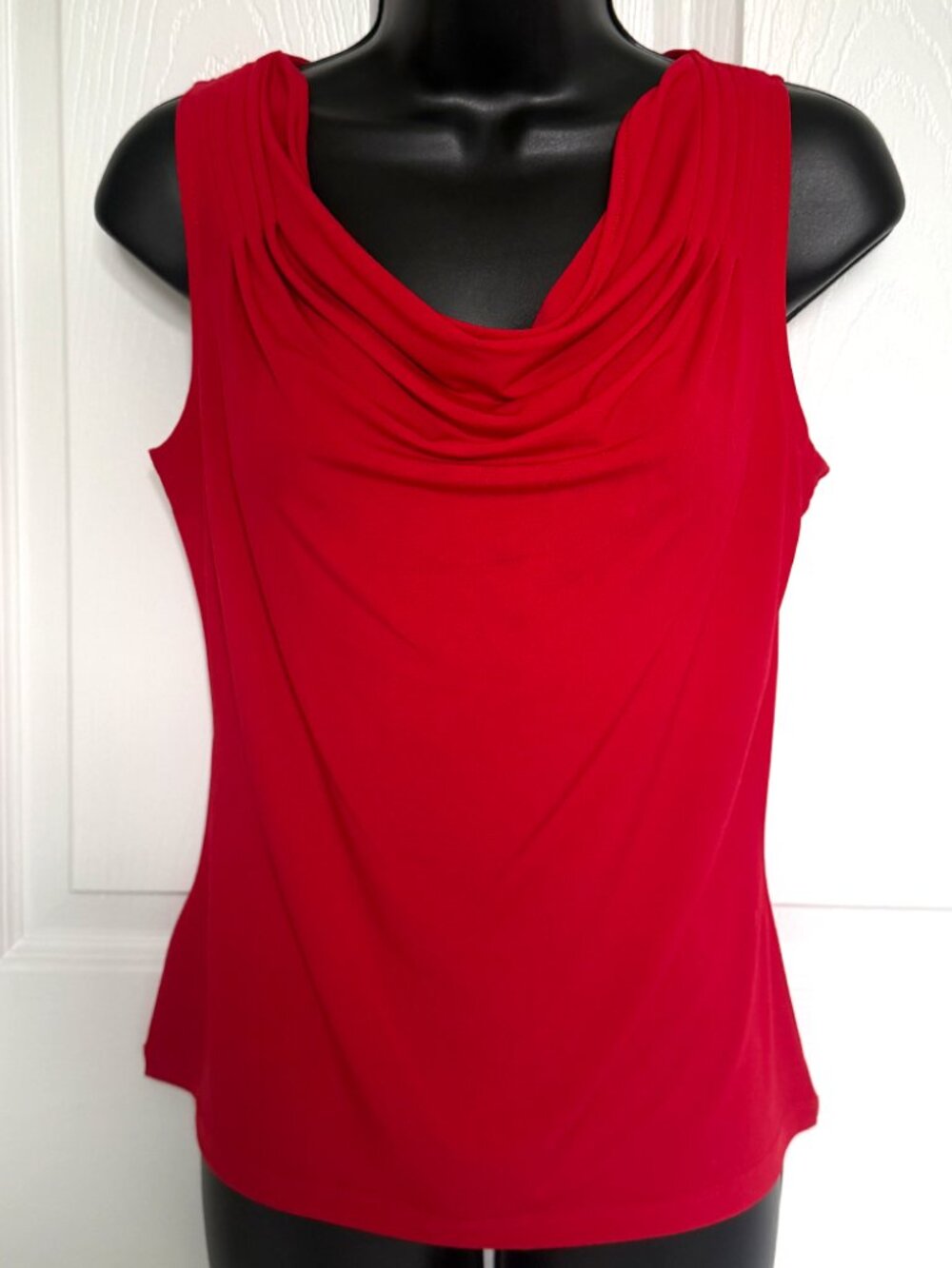 NWOT Calvin Klein Cowl Neck Sleeveless Top Tank Top - Crimson Red / Small